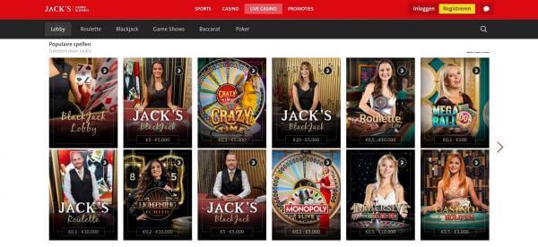 Screenshot Jacks Online Casino Review